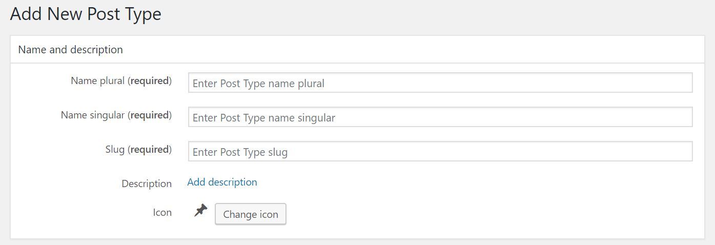 Toolset Types Add New Post Type Name And Icon
