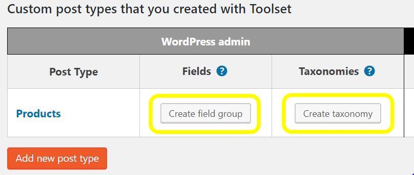 Toolset Types Field Types and Taxonomies