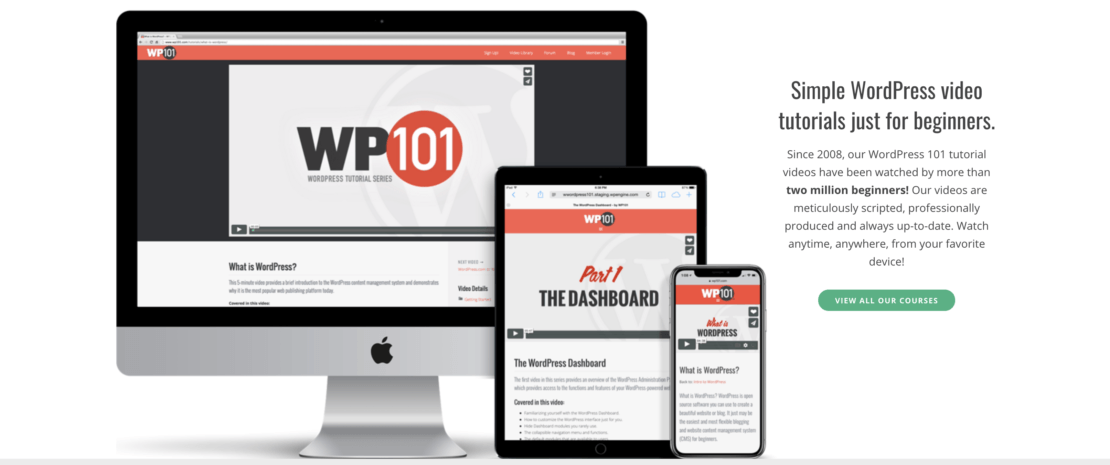 WordPress 101 Home Screen