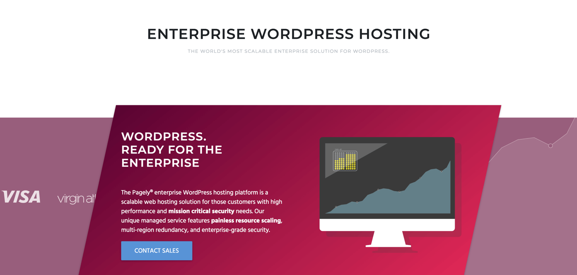 The landing page for Pagely's Enterprise WordPress hosting.