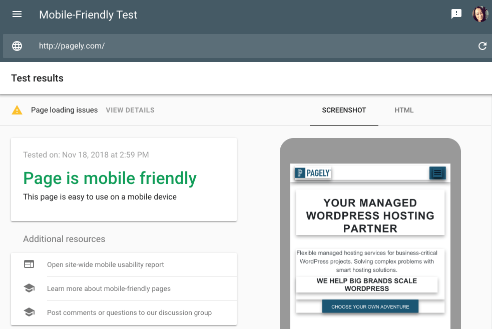 Pagely mobile-friendly