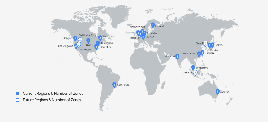 Google Cloud Platform global coverage