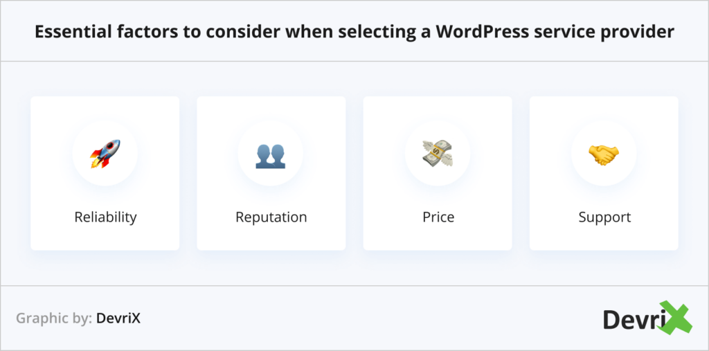 Essential factors to consider when selecting a WordPress service provider