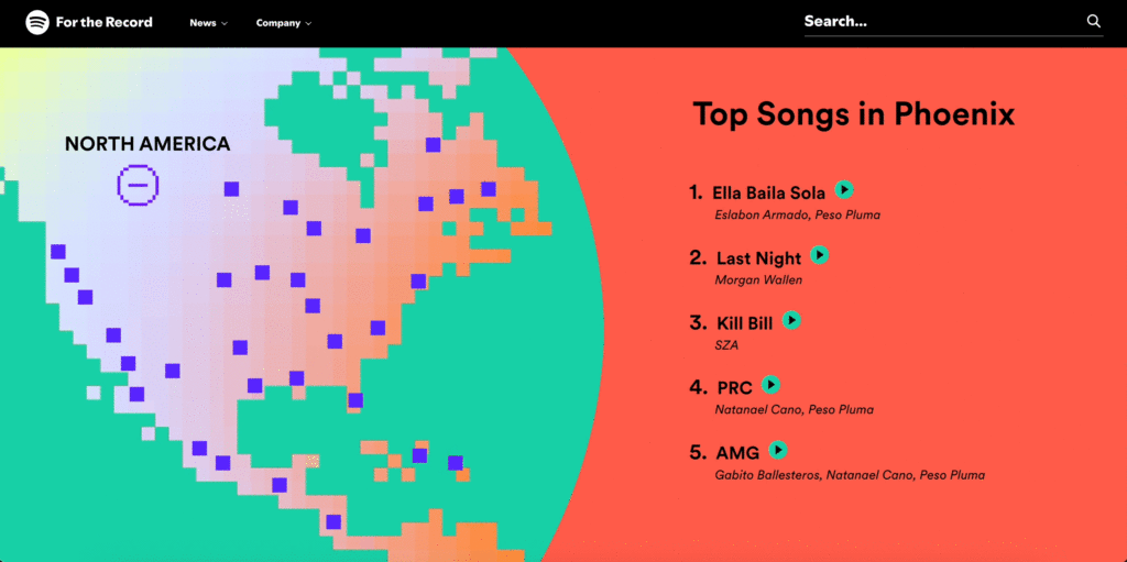 Spotify Wrapped world map