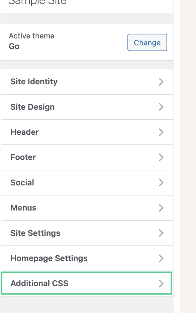 select Additional CSS