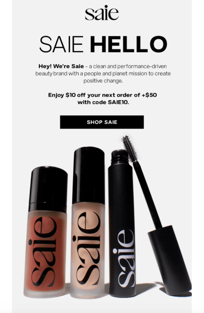 Really Good Emails welcome example