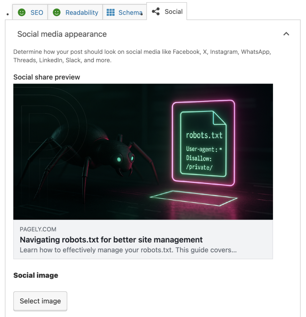 yoast social preview