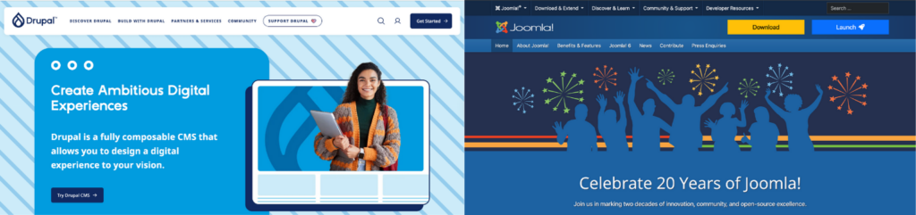 Drupal and Joomla