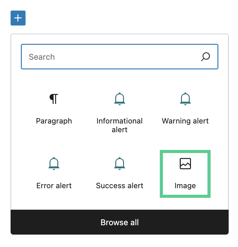 Add an image in the block editor