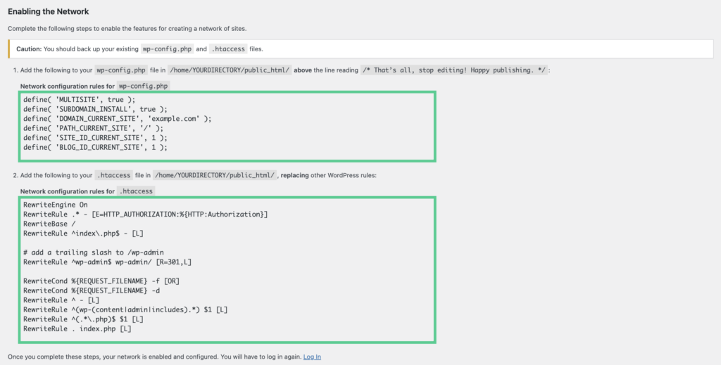 Enabling the Network